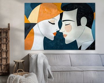 Abstraktes Porträt eines verliebten Paares von Imperial Art House