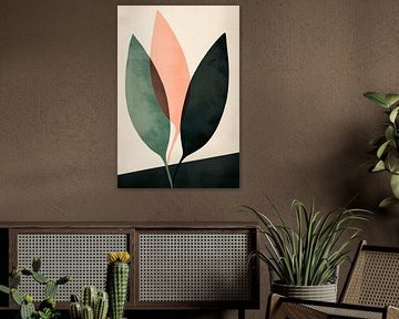 Abstract leaves in soft colours by Poster Art Shop