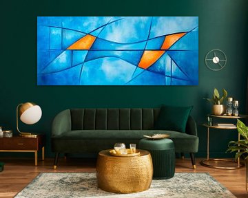 Blue water with orange-coloured accents by Poster Art Shop