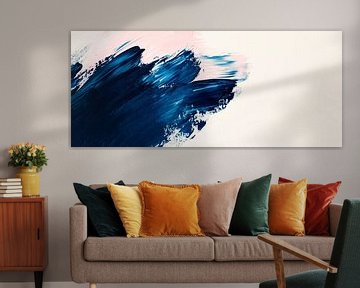 Dynamic colour harmony in blue and pink by Poster Art Shop