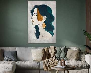 Femme élégante vue de profil poétique sur Poster Art Shop