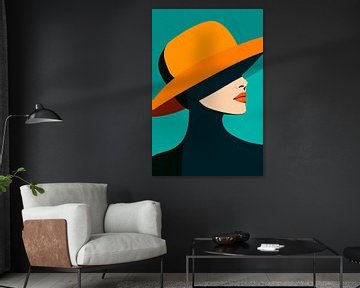 Elegantie in de schaduw van de grote hoed van Poster Art Shop