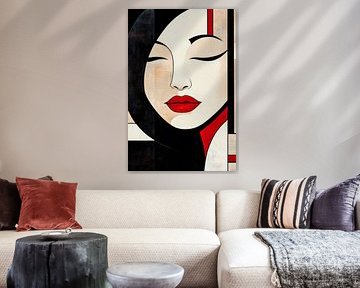 Elegantie in rood en zwart gecombineerd van Poster Art Shop
