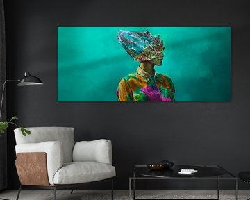 Fantasierijke figuur in glinsterend licht van Poster Art Shop