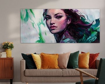 Fascinating portrait of a mysterious woman by Poster Art Shop