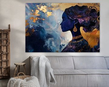 Feminine mysticism against a golden sky by Poster Art Shop