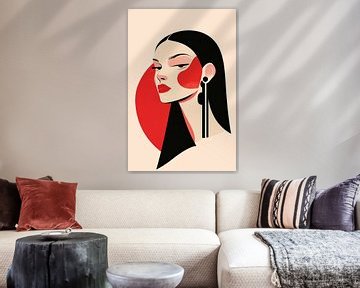 Femme fatale met een rood accent van Poster Art Shop