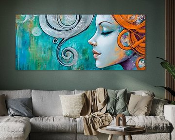 Woman with red hair and dream bubble by Poster Art Shop