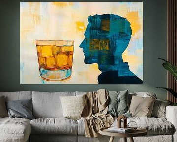 Gedachten in de schaduw van een whiskyglas van Poster Art Shop