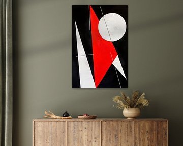 Geometrische Komposition in Rot und Weiß von Poster Art Shop