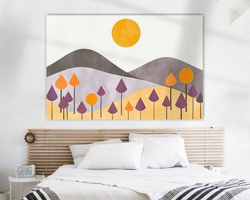 Un paysage harmonieux dans un doux jeu de couleurs sur Poster Art Shop