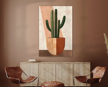 Cactus in het warme licht van de middagzon van Poster Art Shop