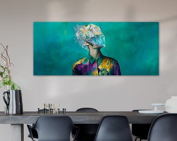 Kreativer Mensch mit schimmerndem Kopf von Poster Art Shop