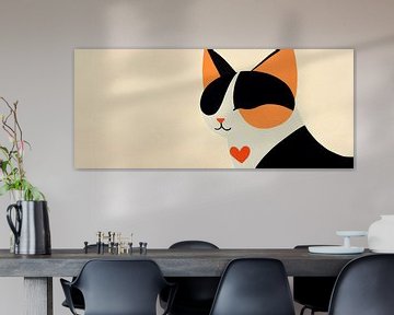 Kitten with a heart and bright colours by Poster Art Shop