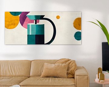 Artistic jug in front of colourful shapes by Poster Art Shop