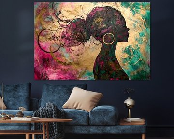 Silhouette artistique aux couleurs vives sur Poster Art Shop