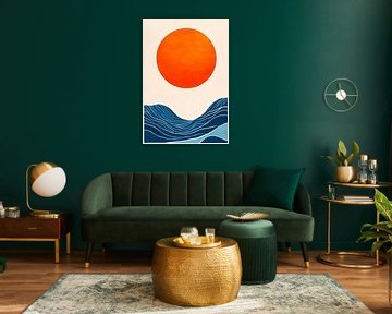 Bright sun over gentle waves by Poster Art Shop