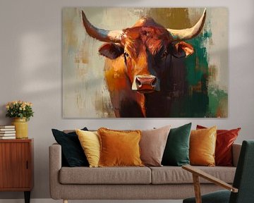 Majestueuze stier in zacht licht van Poster Art Shop