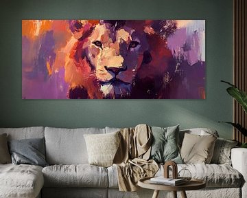 Majestueuze leeuw in zachte kleuren van Poster Art Shop