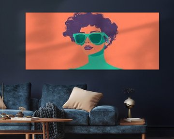 Modern woman with artistic sunglasses by Poster Art Shop
