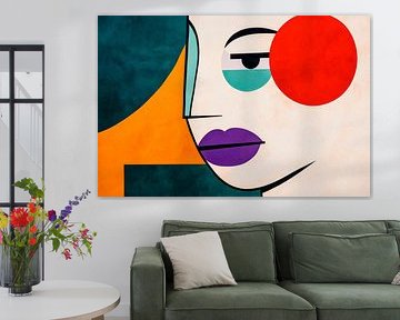Modern portrait art with colours and shapes by Poster Art Shop