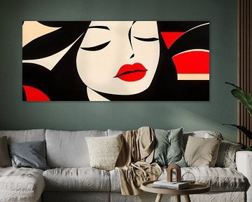 L'élégance tranquille d'une femme en couleurs sur Poster Art Shop