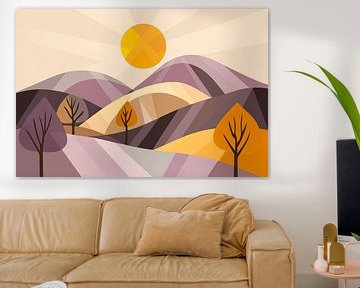 Sanfte Hügel im goldenen Licht von Poster Art Shop