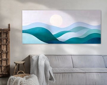 Zachte heuvels onder een gouden licht van Poster Art Shop