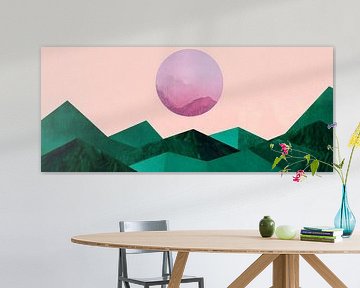 Des collines douces sous un ciel du soir lumineux sur Poster Art Shop