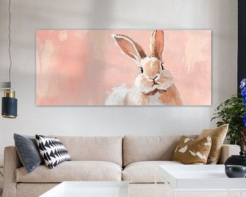 Gentle hare against a delicate pastel background by Poster Art Shop