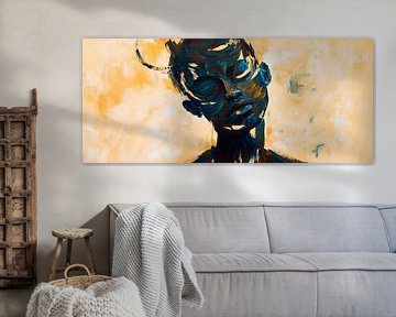 Shadow play on a golden background by Poster Art Shop