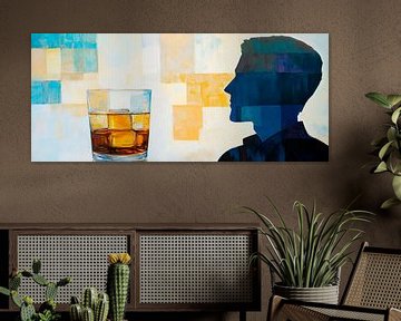 Schaduw en plezier: whisky moment van Poster Art Shop