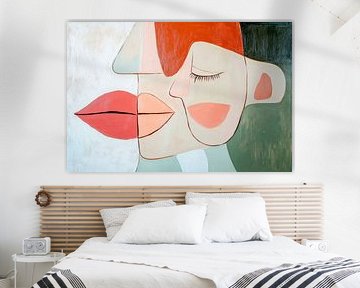 Abstract faces in soft colours by Poster Art Shop