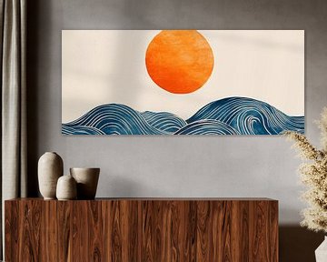 Sunset over gentle waves by Poster Art Shop