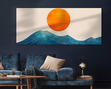 Soleil sur les douces vagues de la mer sur Poster Art Shop