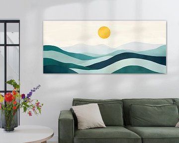 Douces collines sous un soleil doré sur Poster Art Shop