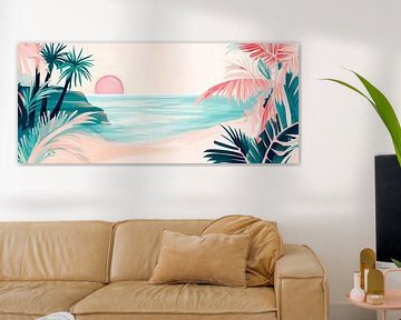 Sunset over a tropical paradise by Poster Art Shop