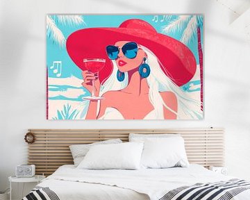 Zonnige momenten met een cocktail in het paradijs van Poster Art Shop