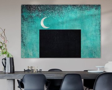 Sternenfeld mit schmalem Mondslim von Poster Art Shop
