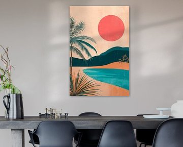 Sonnenuntergang über tropischem Paradies von Poster Art Shop