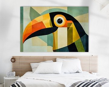 Kleurrijke toekan in geometrische stijl van Poster Art Shop
