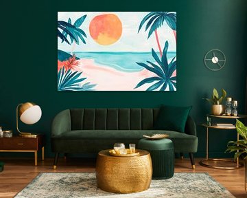 Tropical sunset on the beach by Poster Art Shop