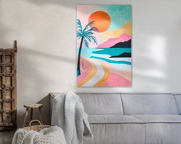 Tropical paradise at sunset by Poster Art Shop