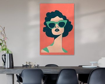 Vintage elegance with green sunglasses by Poster Art Shop