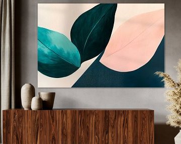 Delicate bladeren in zachte kleuren van Poster Art Shop