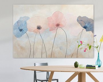 Delicate bloemen in zachte pastelkleuren van Poster Art Shop