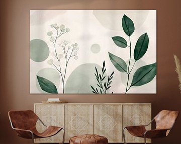 Delicate planten op een zachte achtergrond van Poster Art Shop