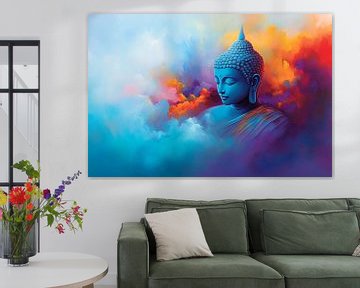 Colourful Buddha in clouds by Imperial Art House
