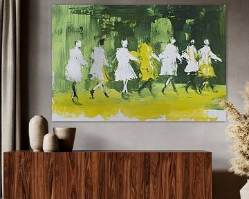 Dansende figuren in groen abstract van Imperial Art House