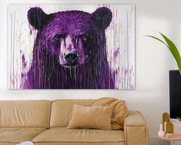 Expressive purple bear painting